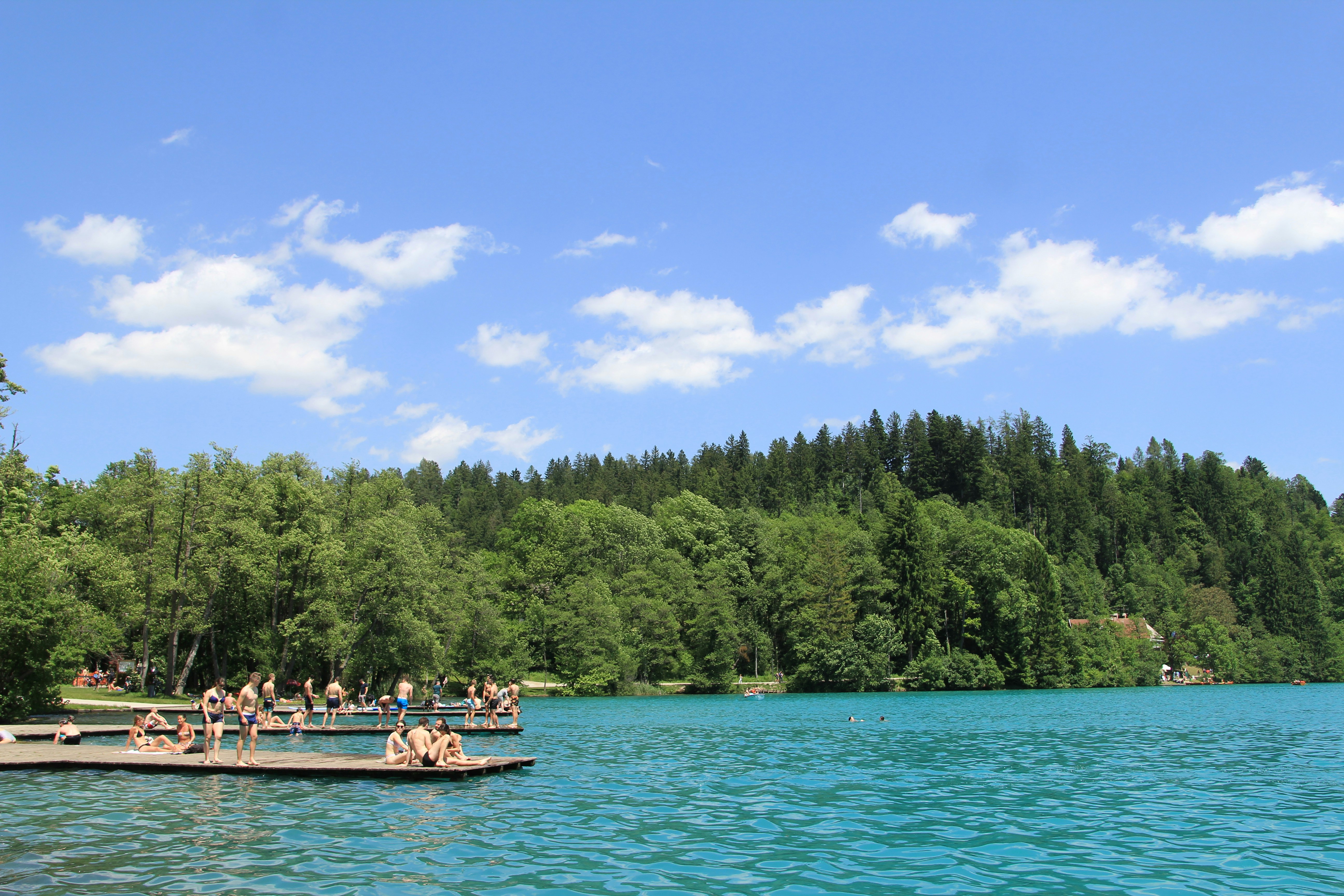 people riding on boat on lake during daytime