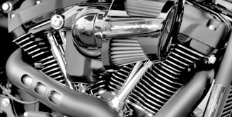 silver and black motorcycle engine
