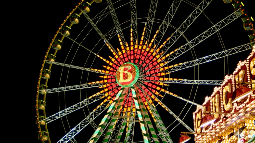 red and yellow ferris wheel