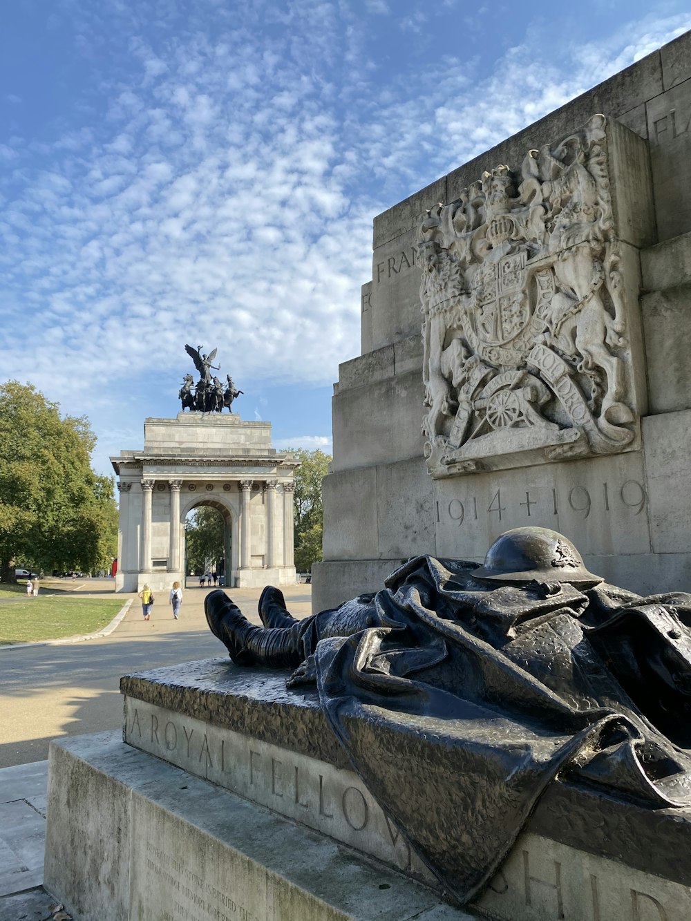 black statue of man riding horse