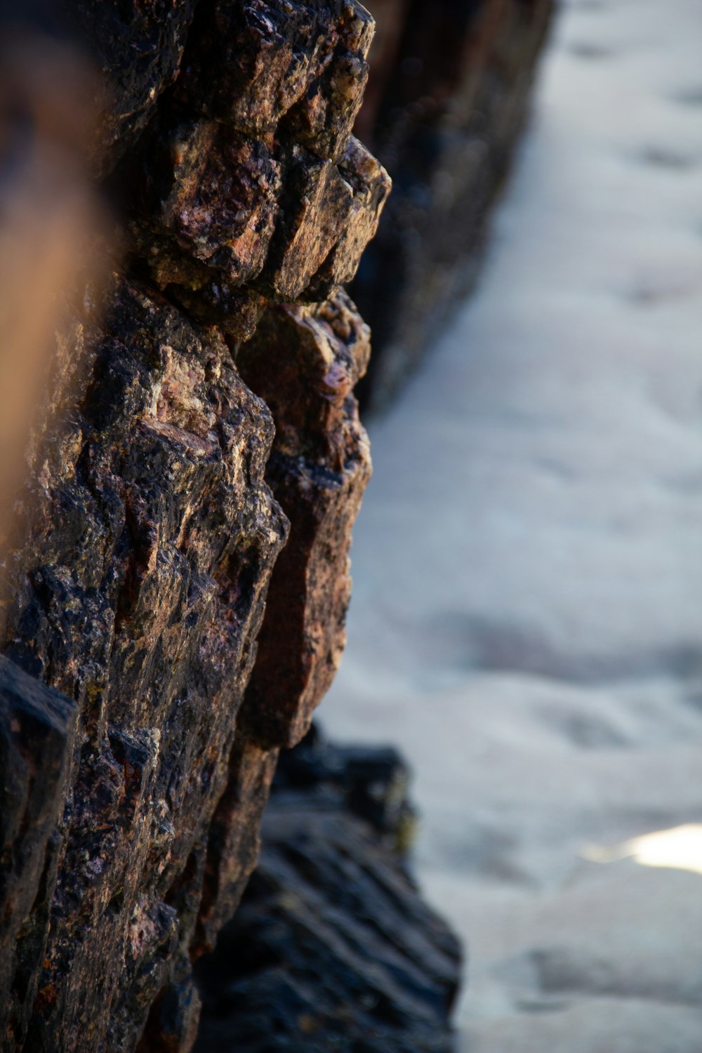 brown and black rock formation