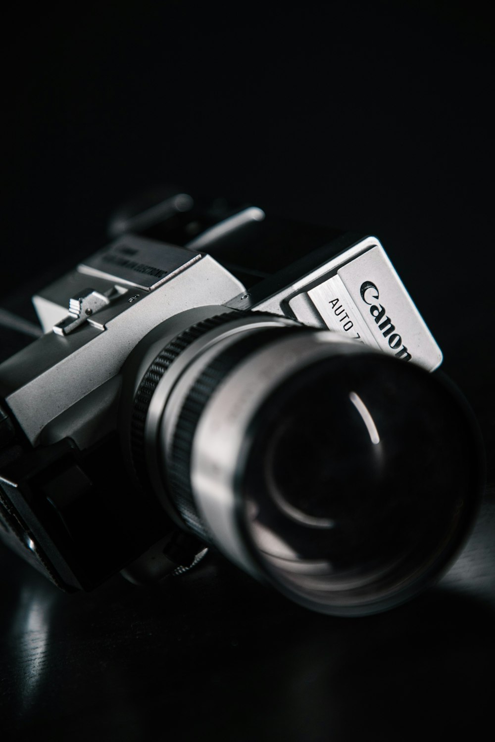 black and silver dslr camera