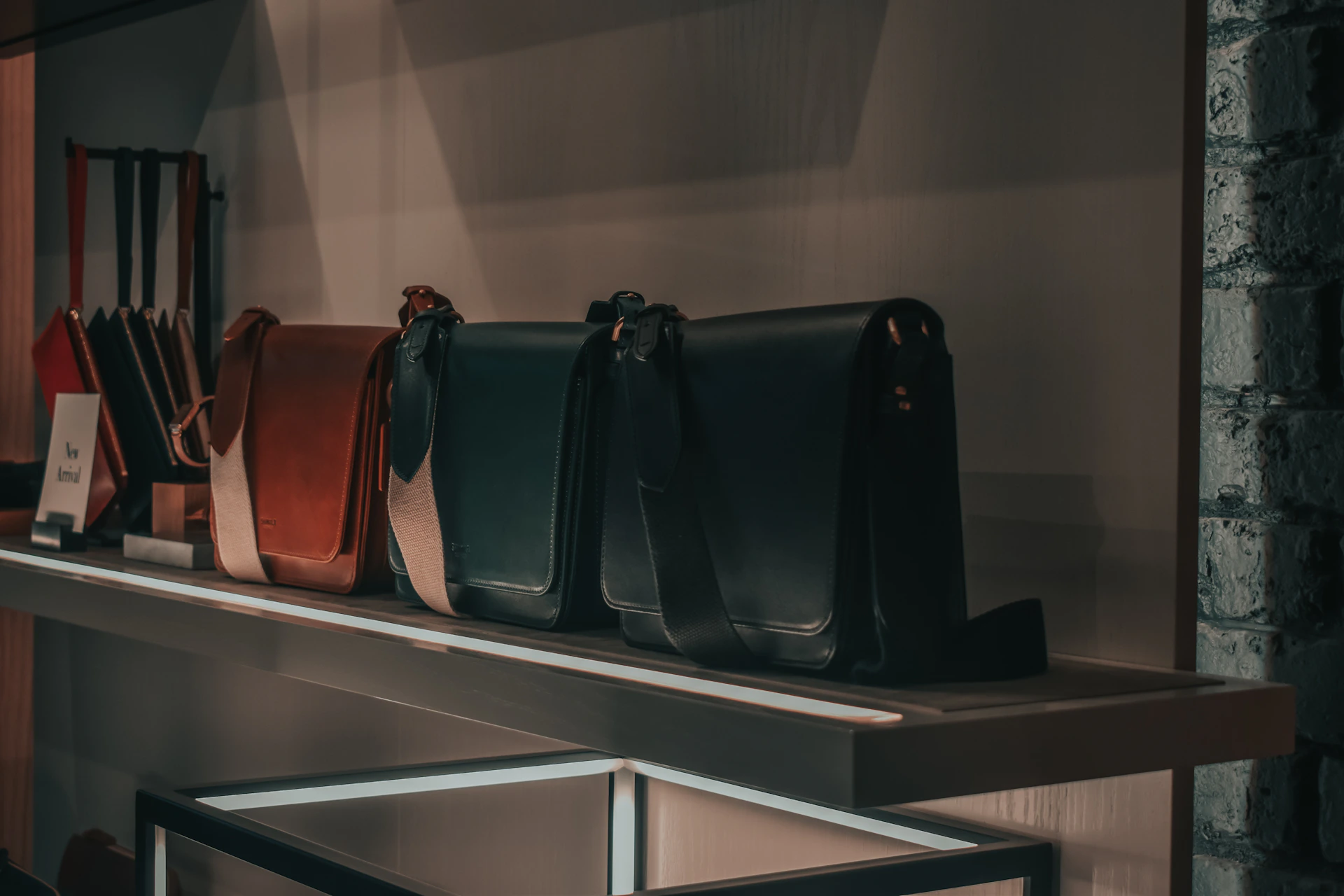 black and brown luggage bags