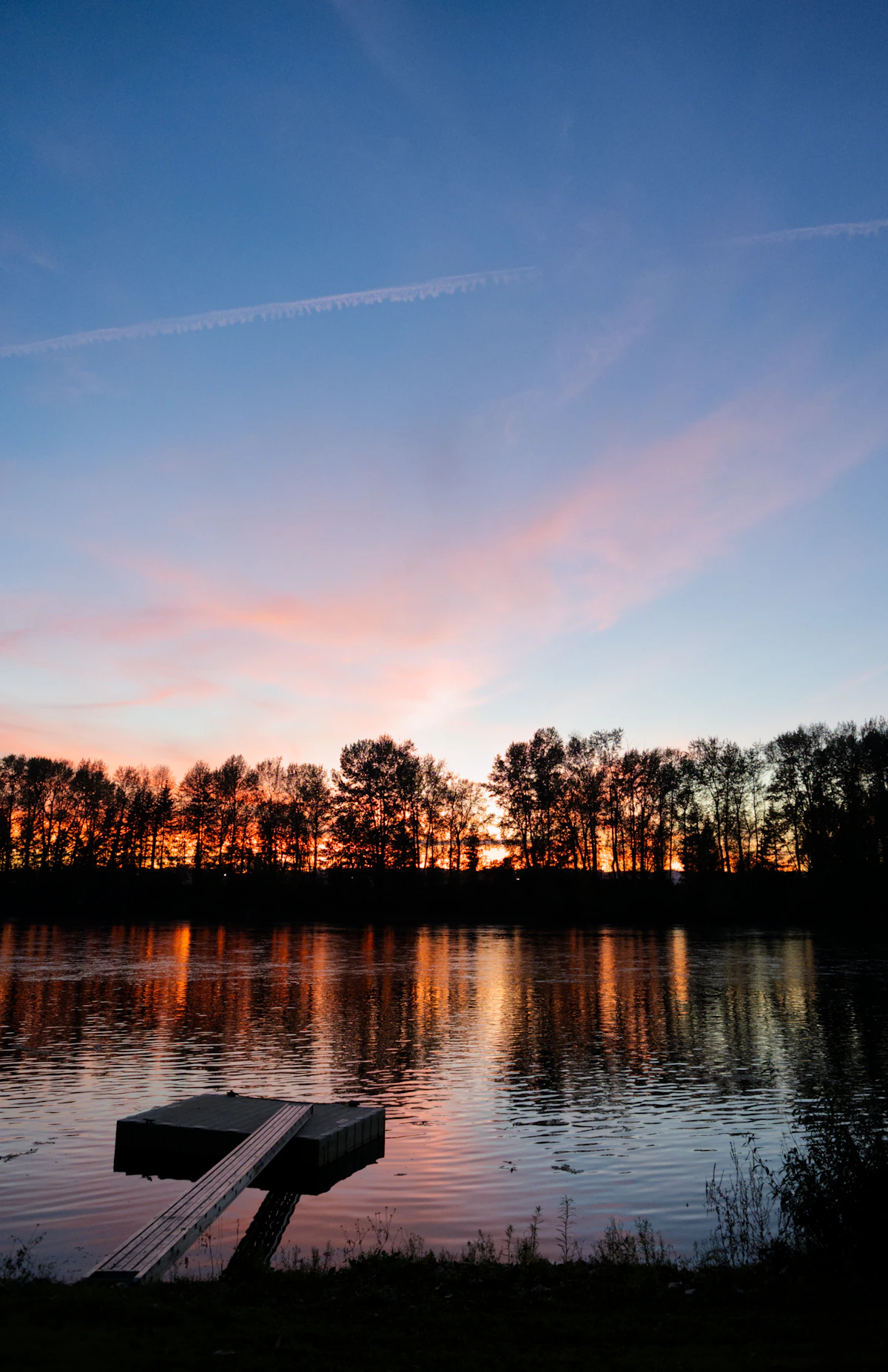 The Willamette River at sunset