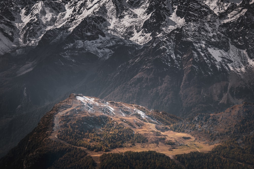 black and white mountain range