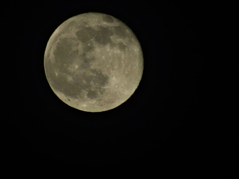 full moon in dark night sky