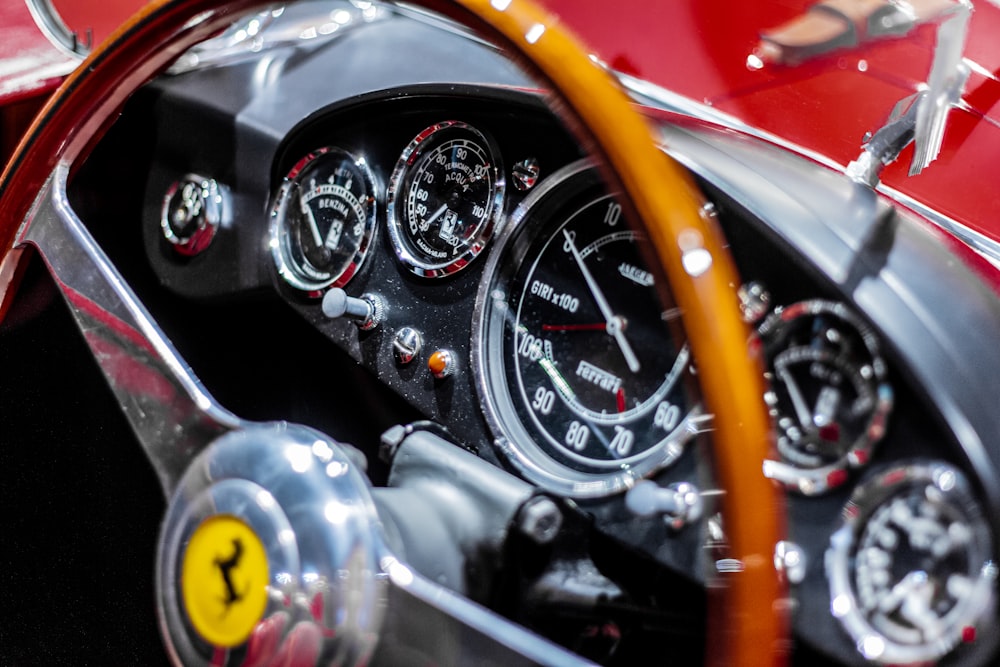 black and yellow steering wheel