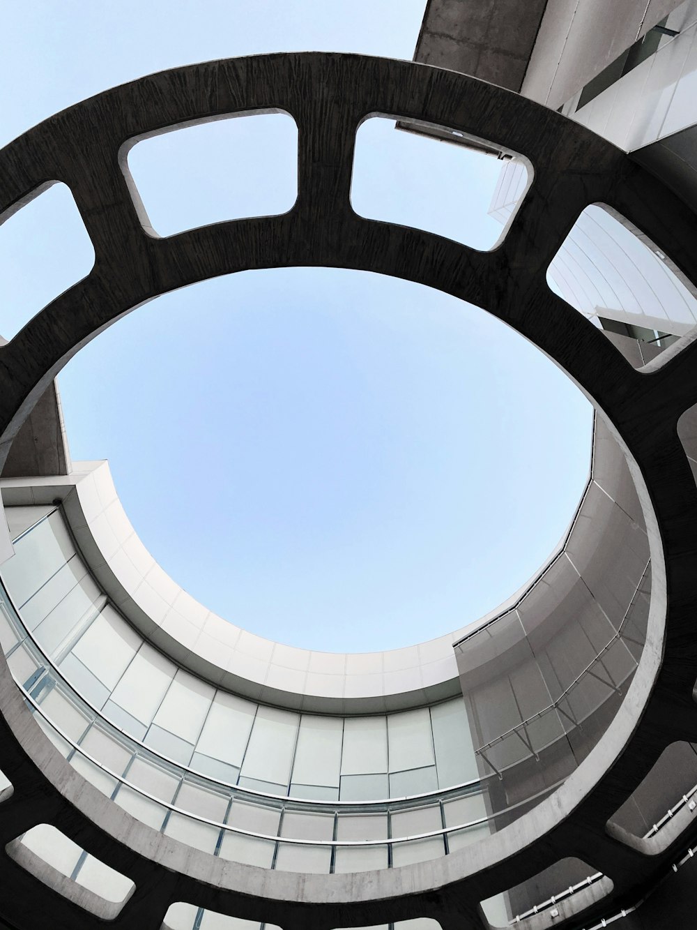 white and black spiral stairs