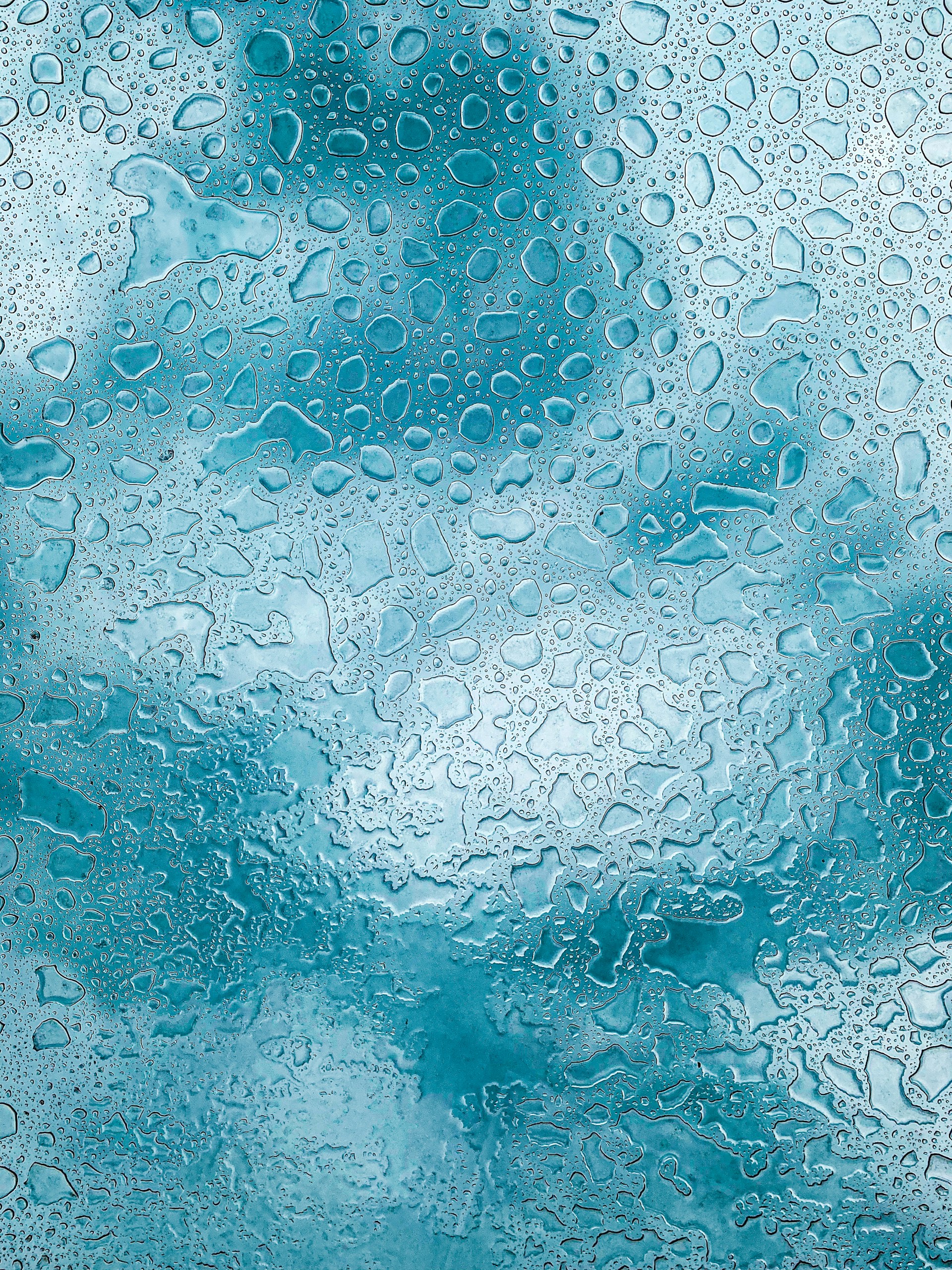 water droplets on glass panel