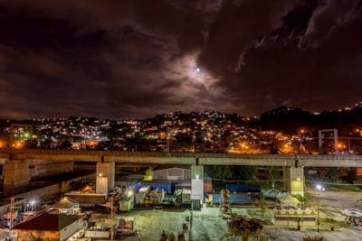 city with high rise buildings during night time venezuela google meet background