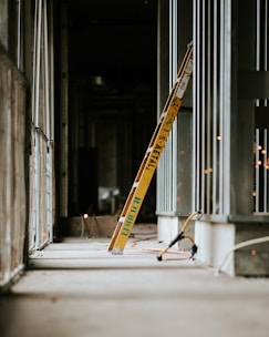 yellow and black metal ladder