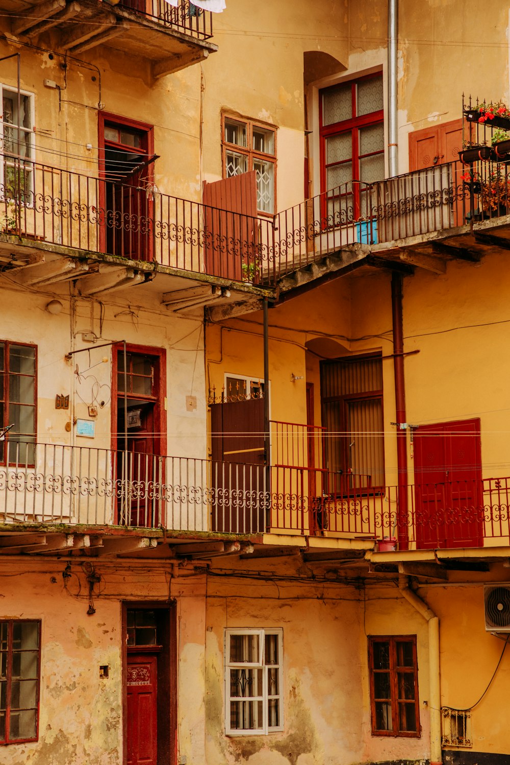 white and red concrete building