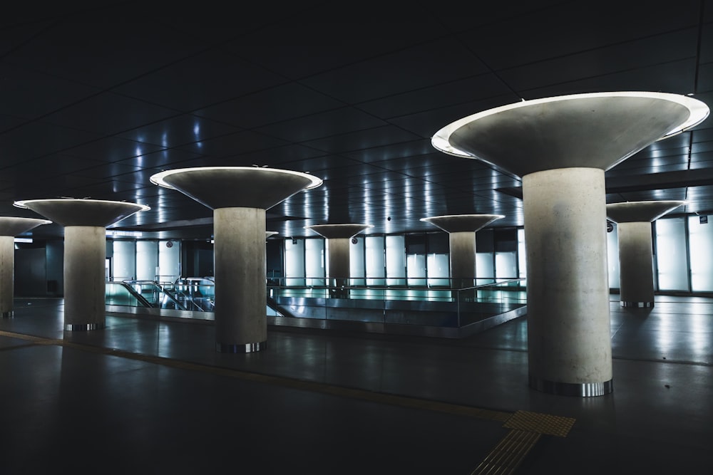 white concrete building during night time