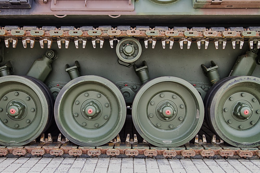 green and brown battle tank