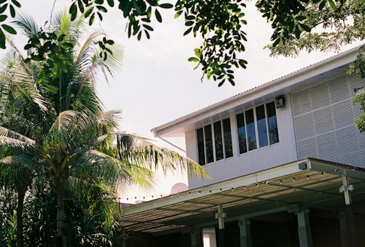 white concrete building near palm trees during daytime