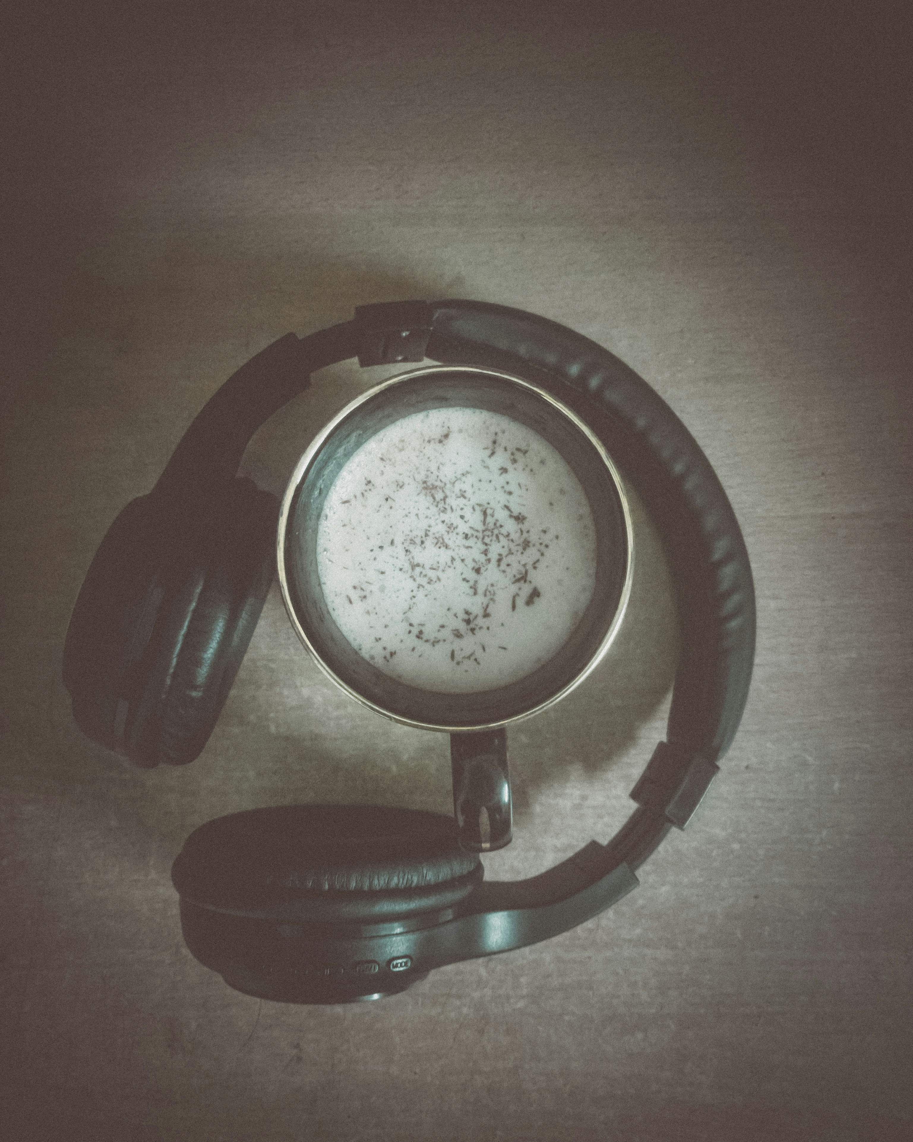 Relaxing with a podcast and coffee