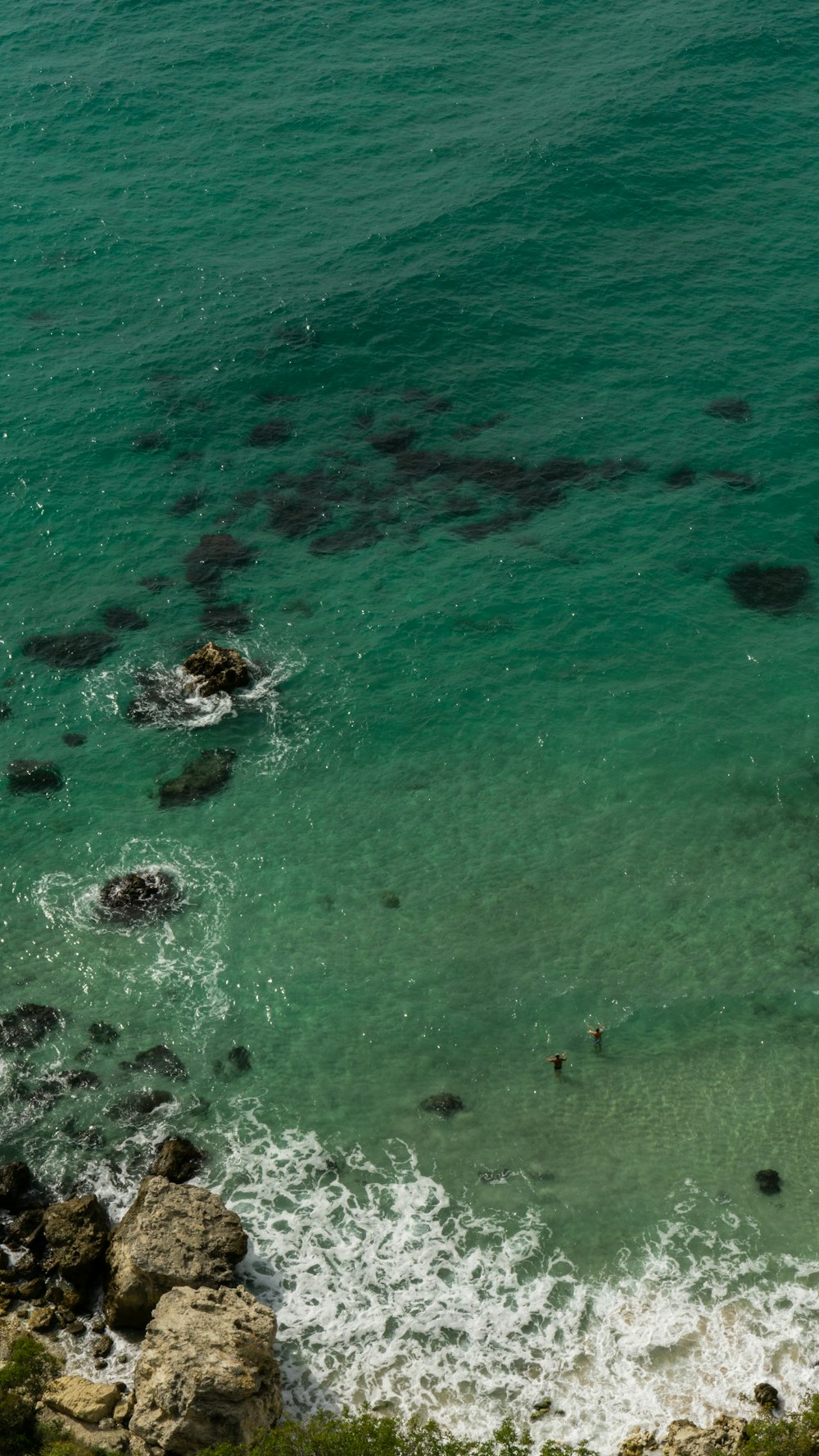 aerial view of sea waves