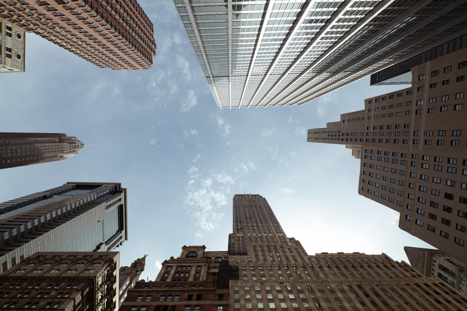 City skyline of high-rise buildings under a daytime sky