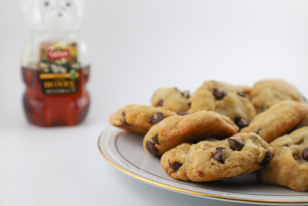 brown cookies on white ceramic plate