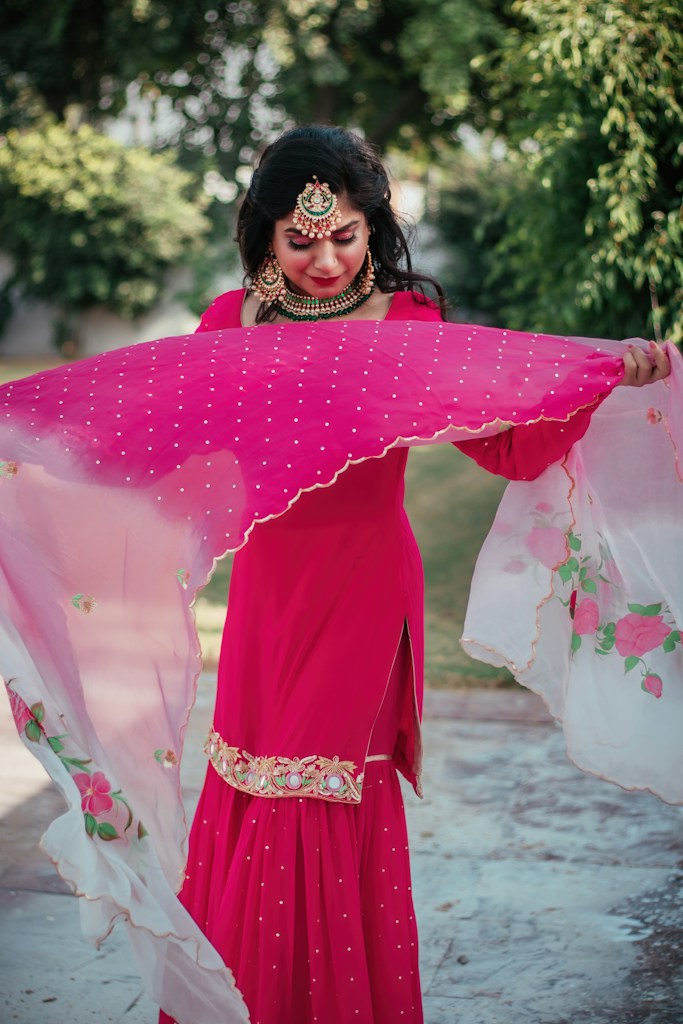 Pink Floral Salwar