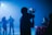 silhouette of man holding camera