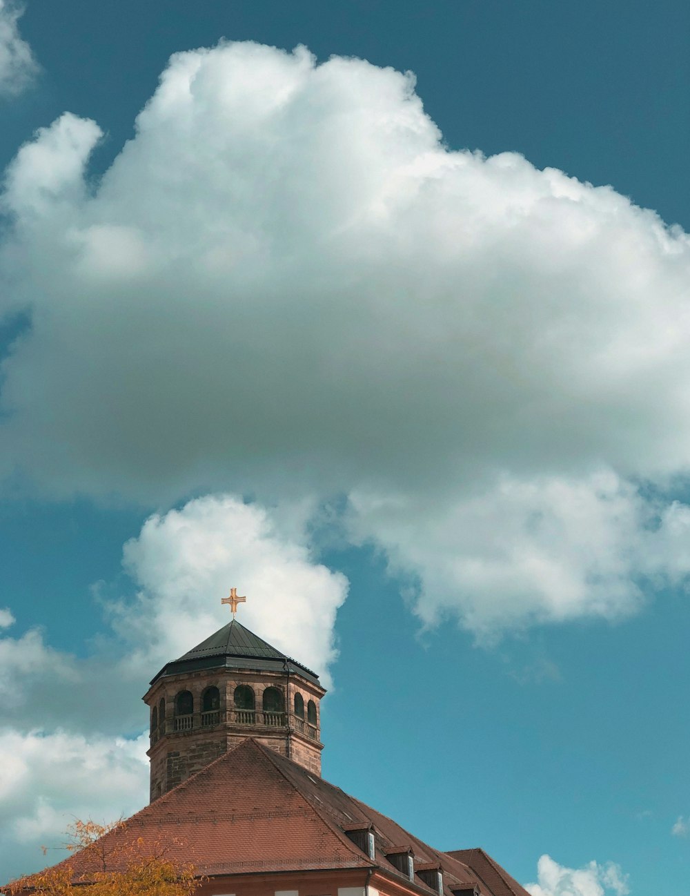 white clouds and blue sky