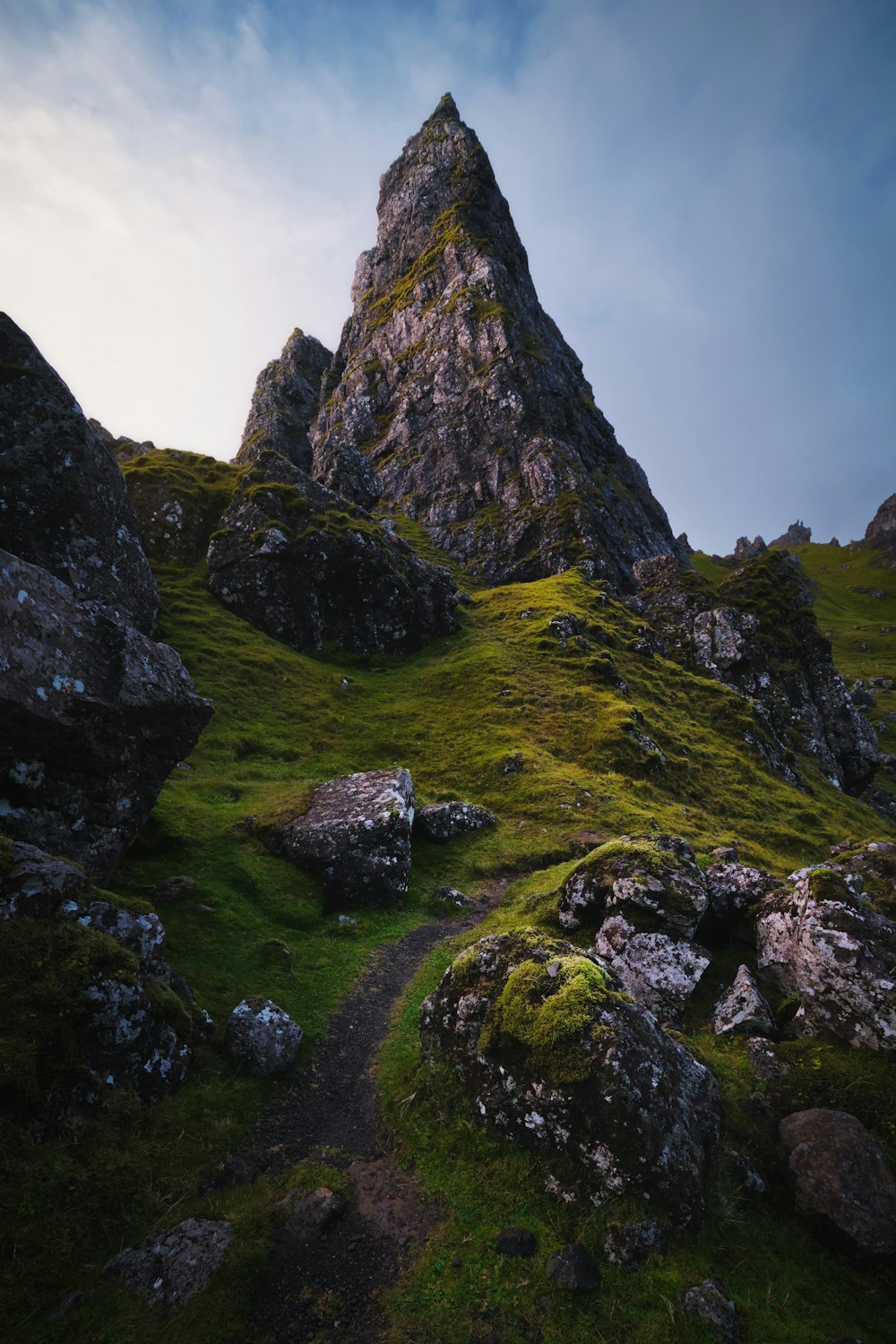 Grünes Grasfeld in der Nähe von Rocky Mountain tagsüber