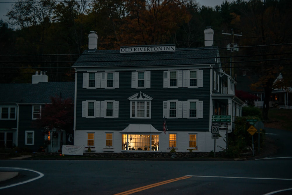 brown and white concrete building during night time