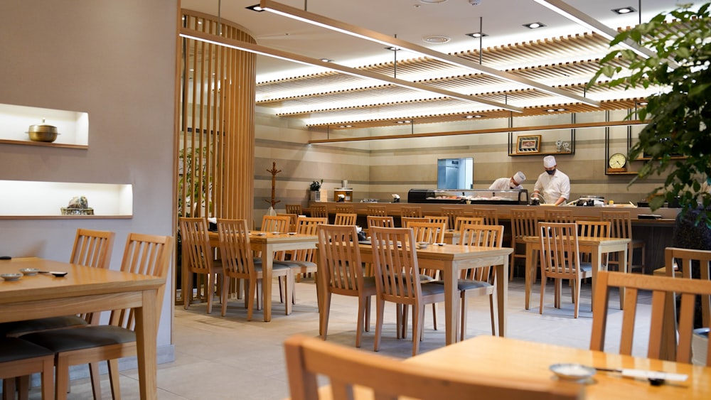 brown wooden table and chairs