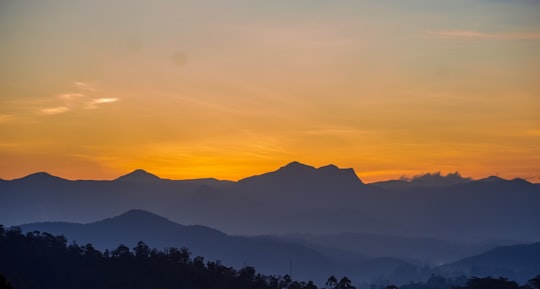 silhouette of mountain during sunset in Bandarawela Sri Lanka