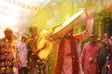 A vibrant street filled with couples celebrating love.