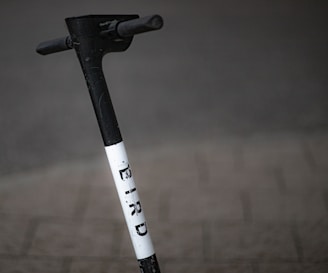 black and white kick scooter