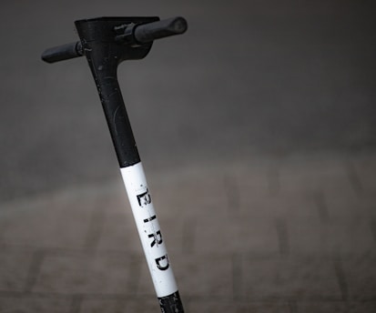 black and white kick scooter