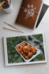 brown and white floral painting
