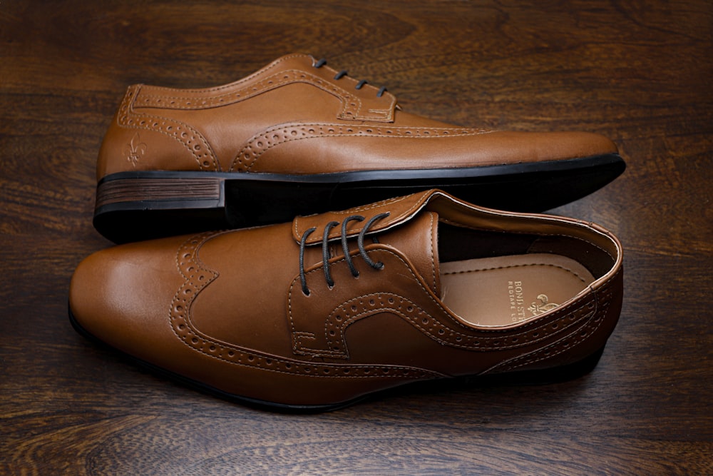 brown leather lace up shoes