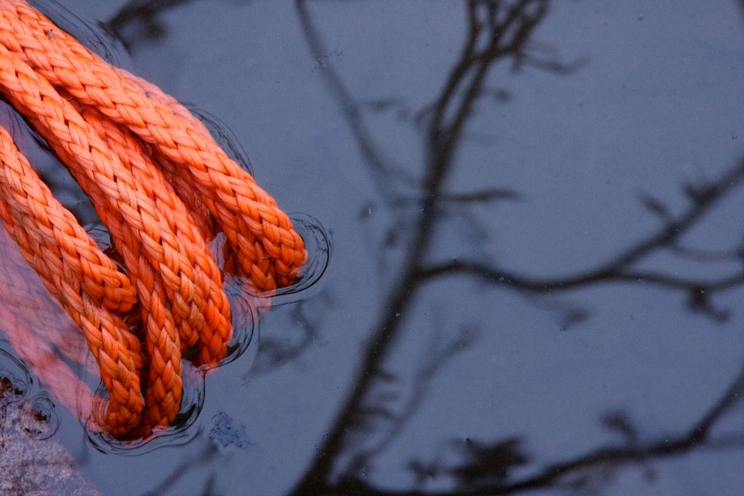 orange rope on water during daytime