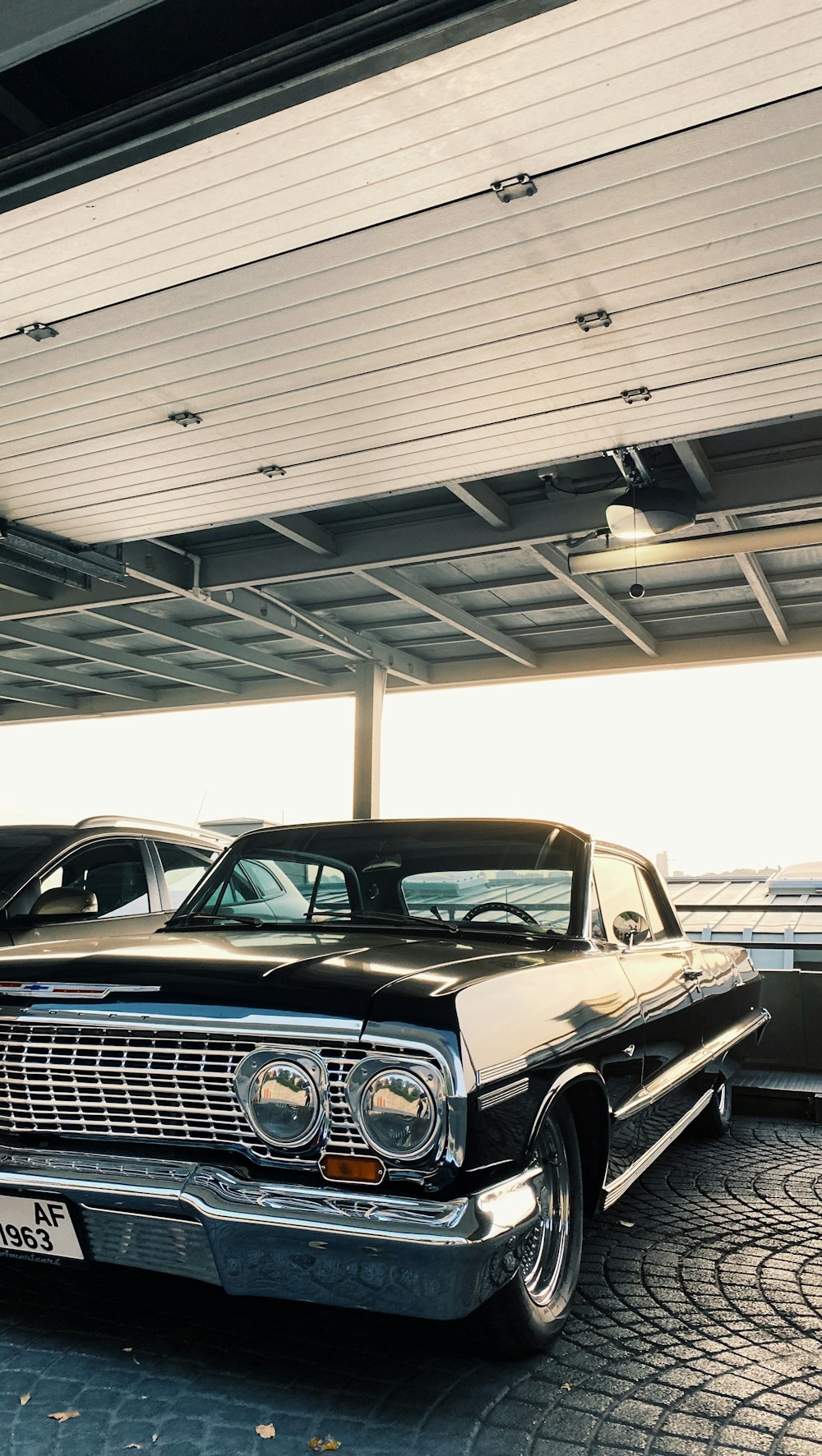 black and brown classic car