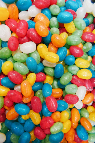 blue yellow and red m ms chocolate candies