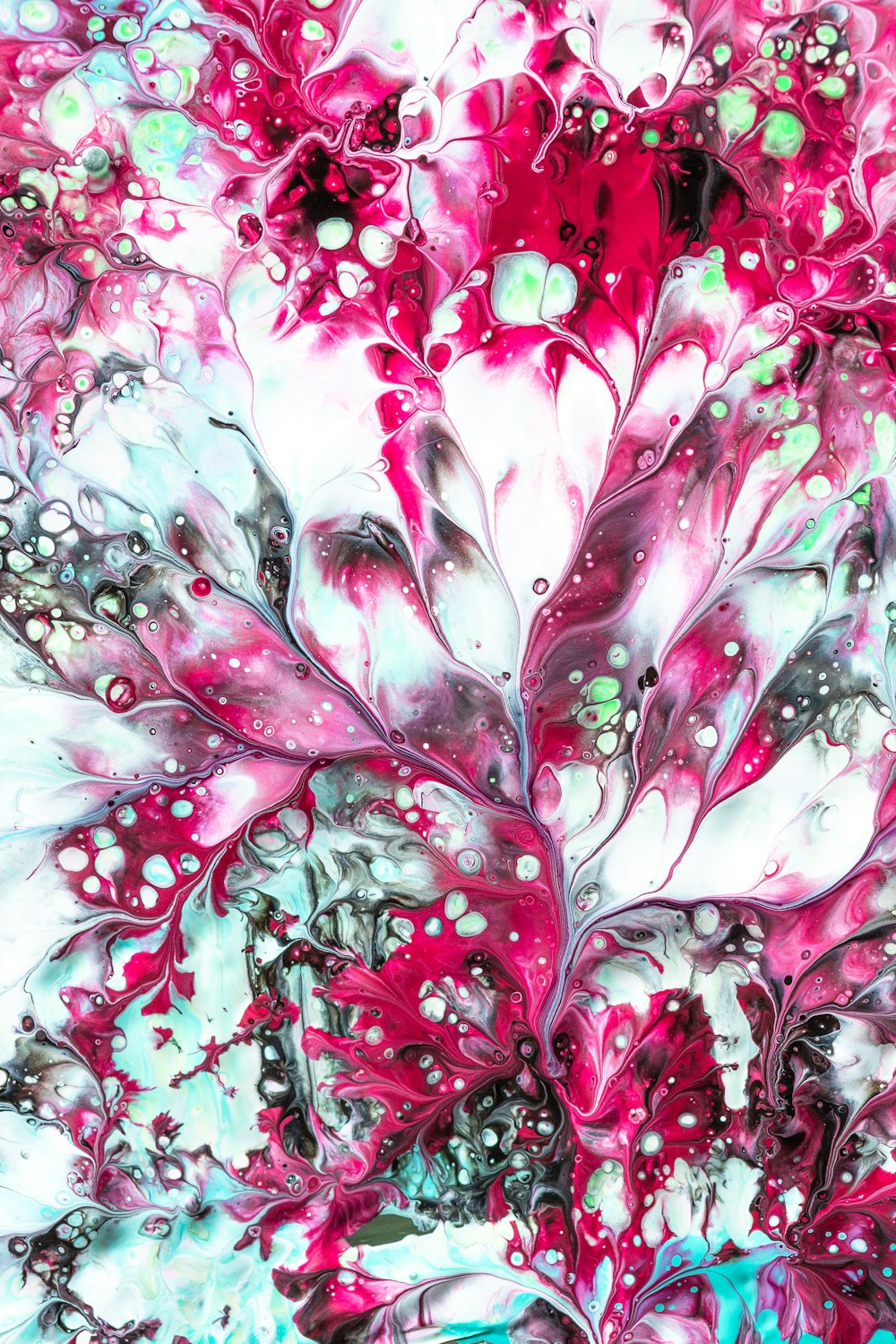 pink and white floral textile