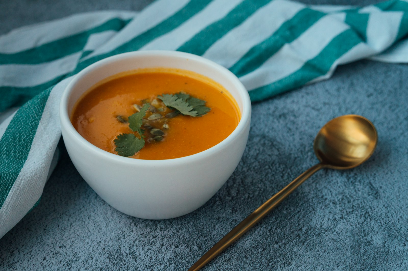 Roasted Butternut Squash Soup with Coconut Cream and Pepitas
