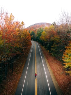 person in black jacket walking on the road during daytime