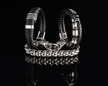 A stylish bracelet created from recycled bike chains.