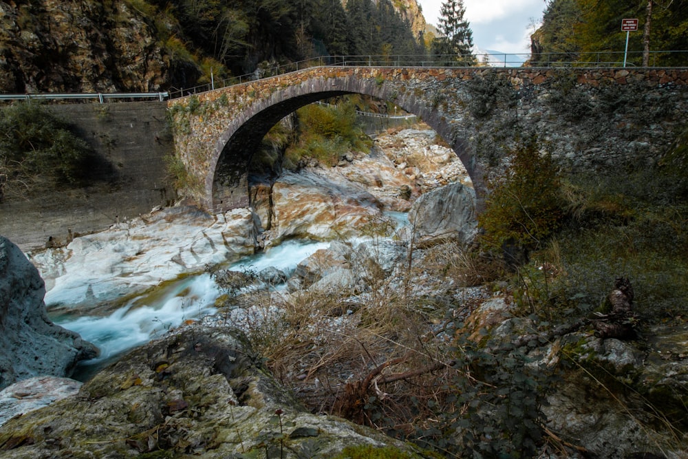 brown concrete bridge over river