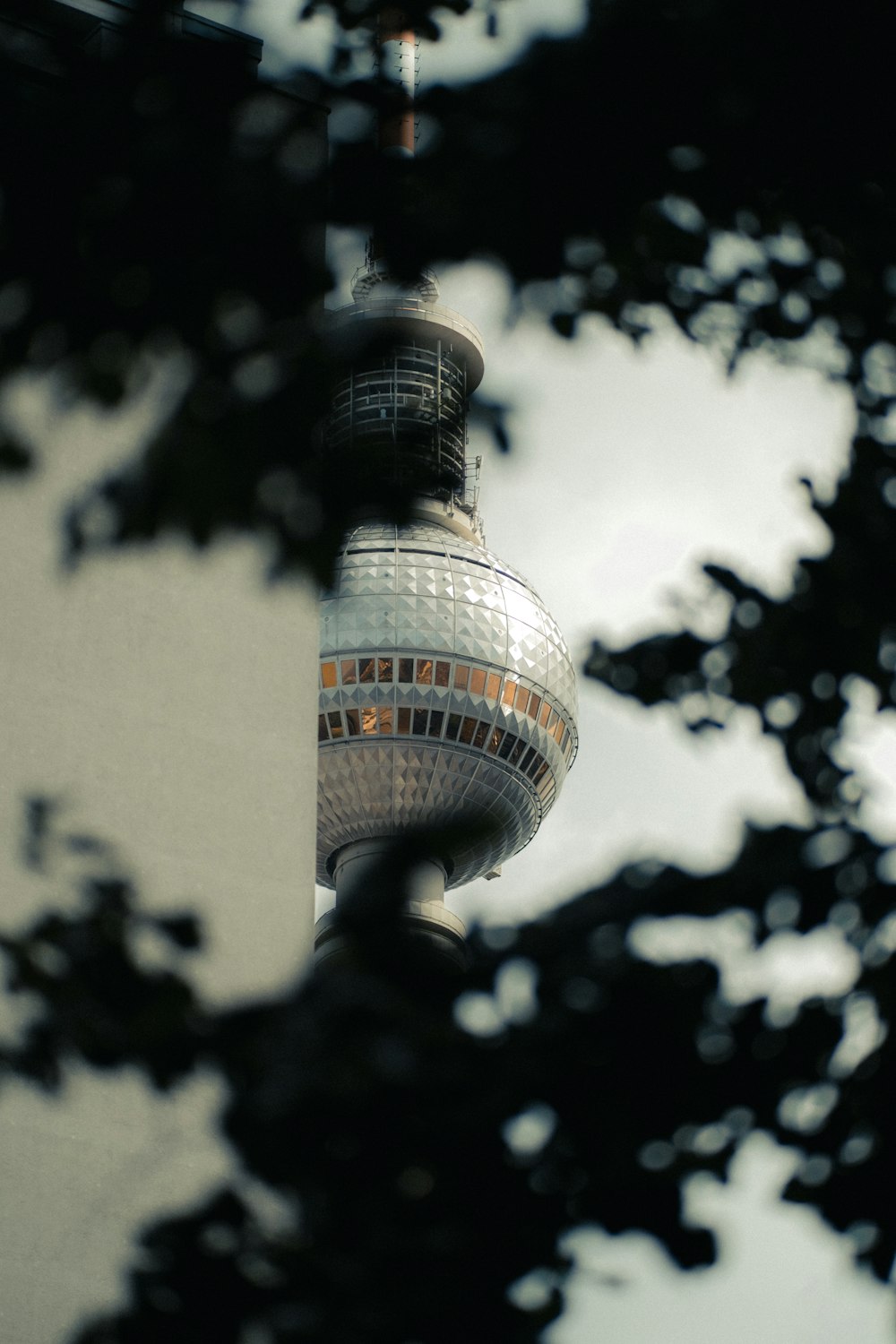 white and blue tower under white sky