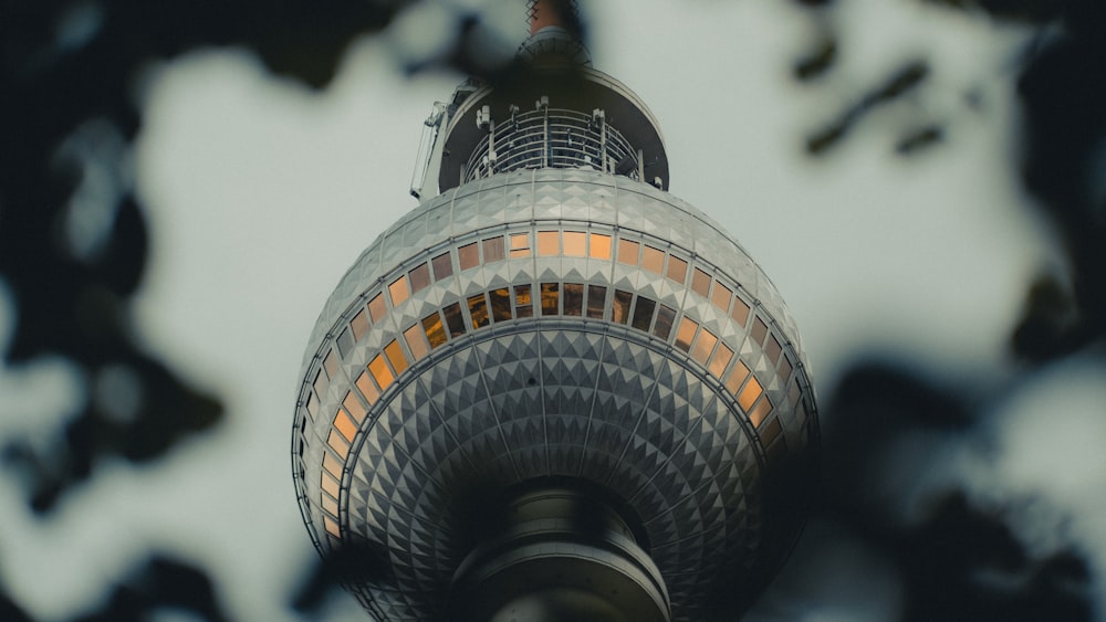 black and white round building