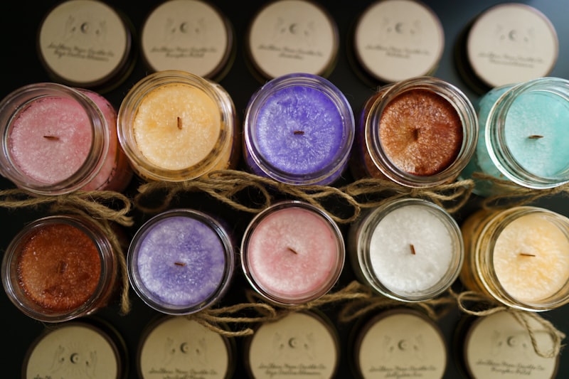 Artisan handmade candle in a warm, crafted setting