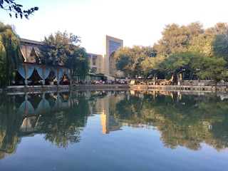 brown and white concrete building near body of water during daytime