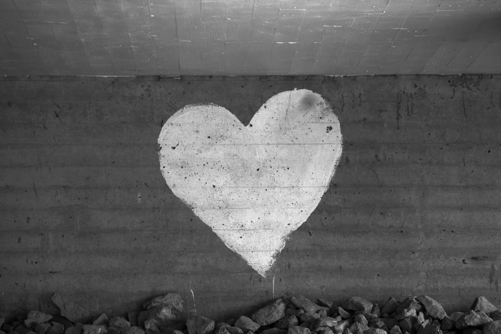 heart shaped concrete wall with heart shaped shadow