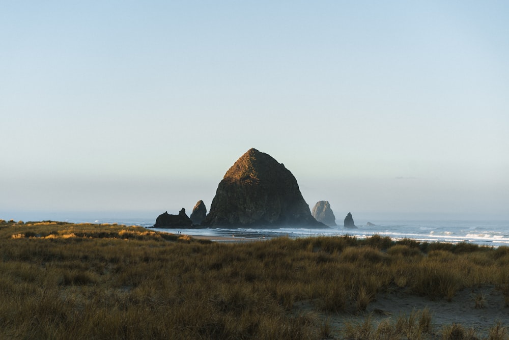 brown rock formation on sea during daytime