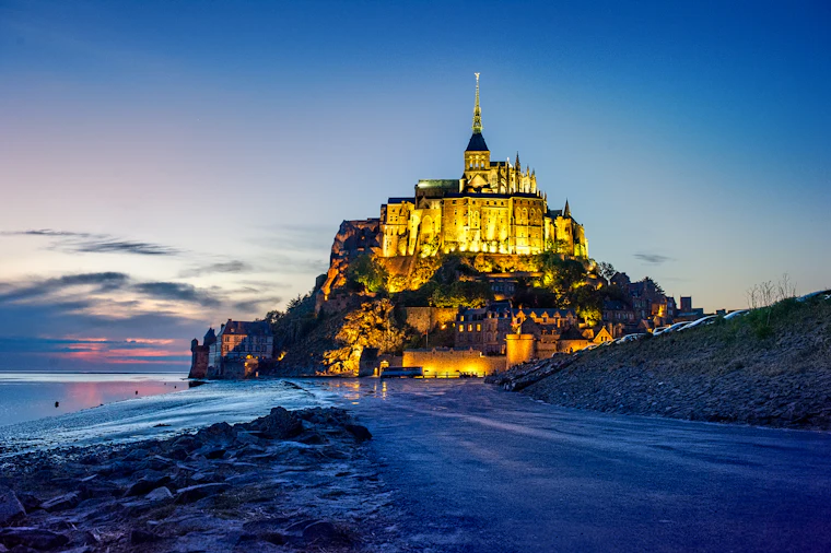 Mont-Saint-Michel at blue hour